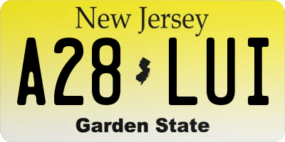NJ license plate A28LUI