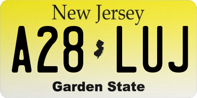 NJ license plate A28LUJ