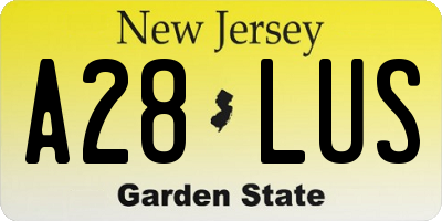 NJ license plate A28LUS