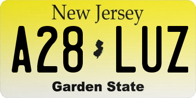 NJ license plate A28LUZ