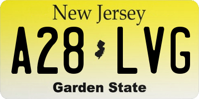 NJ license plate A28LVG