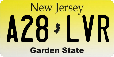 NJ license plate A28LVR