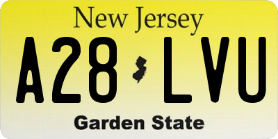 NJ license plate A28LVU