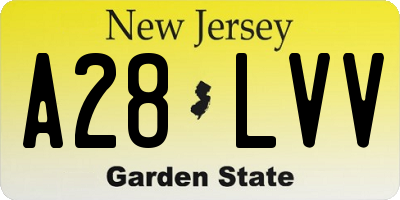 NJ license plate A28LVV