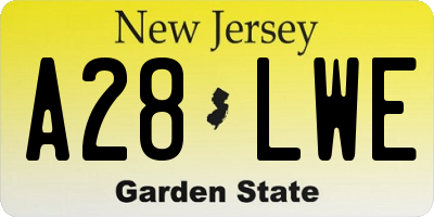 NJ license plate A28LWE