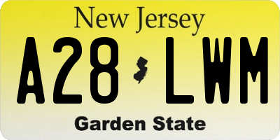 NJ license plate A28LWM