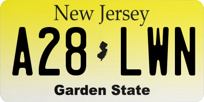 NJ license plate A28LWN