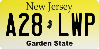 NJ license plate A28LWP