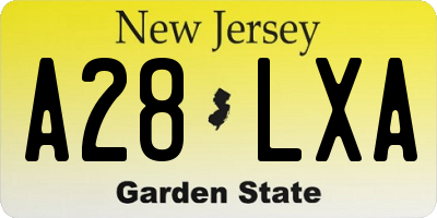 NJ license plate A28LXA
