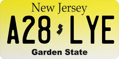 NJ license plate A28LYE
