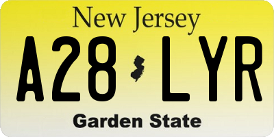 NJ license plate A28LYR