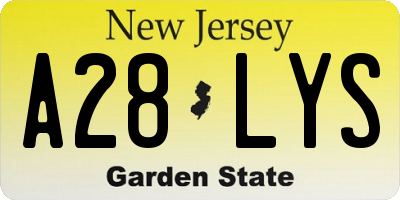 NJ license plate A28LYS