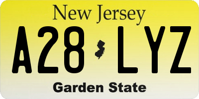 NJ license plate A28LYZ