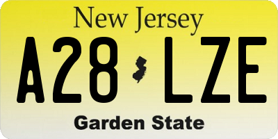 NJ license plate A28LZE