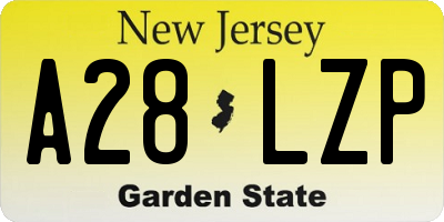 NJ license plate A28LZP