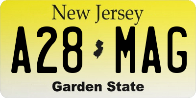 NJ license plate A28MAG