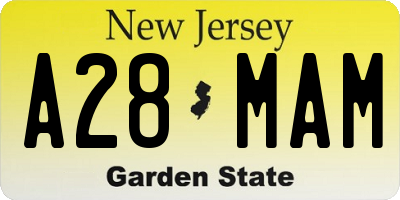 NJ license plate A28MAM