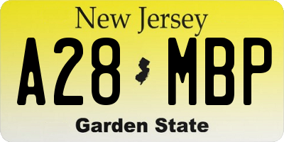 NJ license plate A28MBP