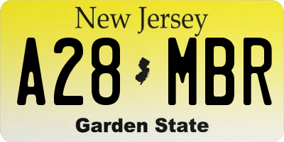 NJ license plate A28MBR