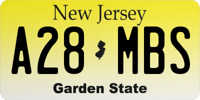 NJ license plate A28MBS