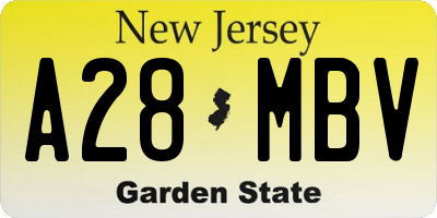 NJ license plate A28MBV