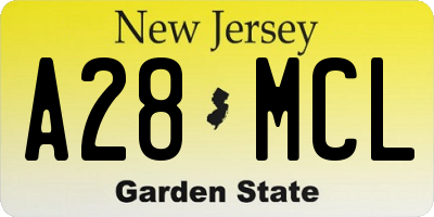 NJ license plate A28MCL