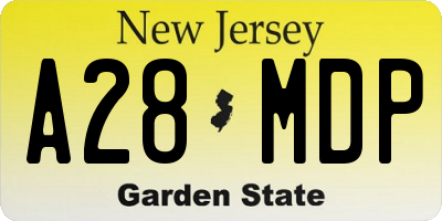 NJ license plate A28MDP