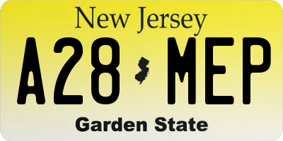 NJ license plate A28MEP