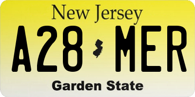 NJ license plate A28MER