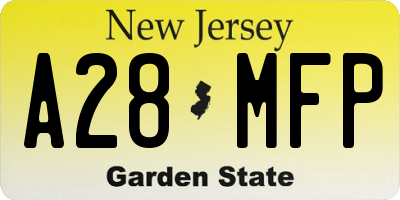 NJ license plate A28MFP