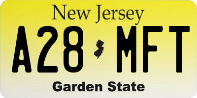 NJ license plate A28MFT