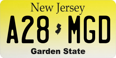 NJ license plate A28MGD