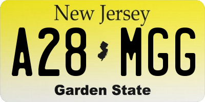 NJ license plate A28MGG
