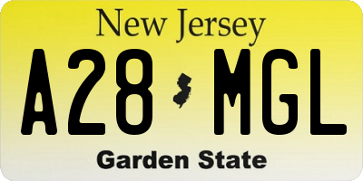 NJ license plate A28MGL