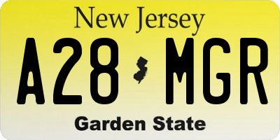 NJ license plate A28MGR