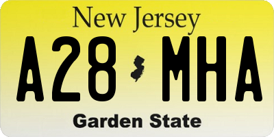 NJ license plate A28MHA