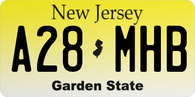 NJ license plate A28MHB