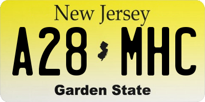 NJ license plate A28MHC