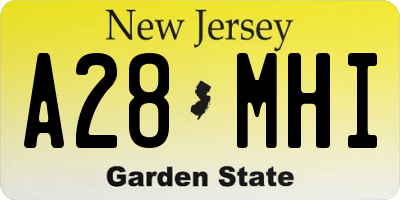 NJ license plate A28MHI