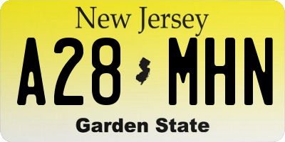 NJ license plate A28MHN