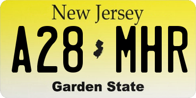 NJ license plate A28MHR