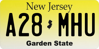 NJ license plate A28MHU