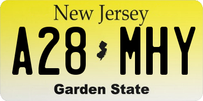 NJ license plate A28MHY