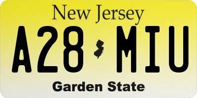 NJ license plate A28MIU