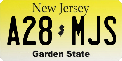 NJ license plate A28MJS