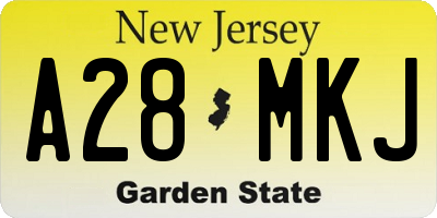NJ license plate A28MKJ