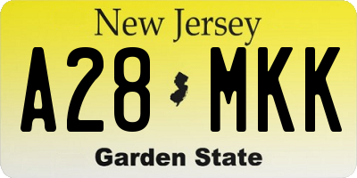 NJ license plate A28MKK