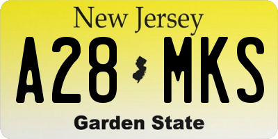 NJ license plate A28MKS