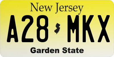NJ license plate A28MKX