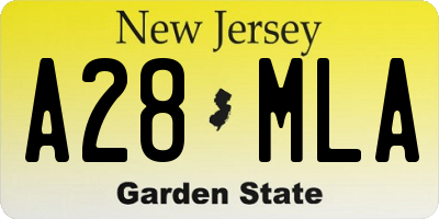 NJ license plate A28MLA